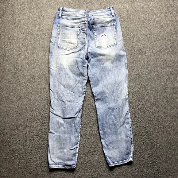 Sincerely Jules Women’s Size 5/27 Distressed Light Wash High Rise Straight Jeans - Picture 4 of 16